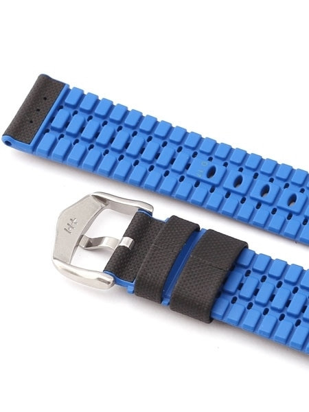 Hirsch Robby Watch Strap with sailcloth effect leather and rubber