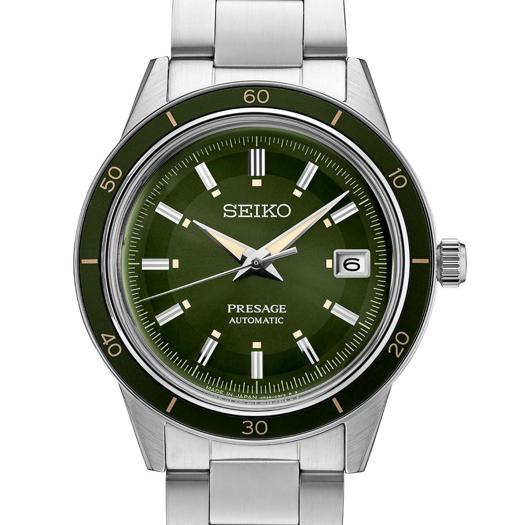 Seiko Presage Automatic Sporty Dress Watch with 41mm Case, and Hardlex