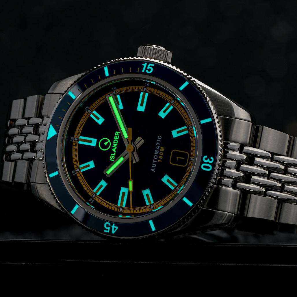 Islander Port Jefferson Skin Diver Automatic Watch with Navy Blue Dial ...