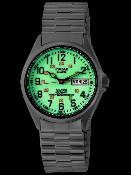 Pulsar Railroad Approved Quartz Watch with 37mm Case, Stainless Steel ...