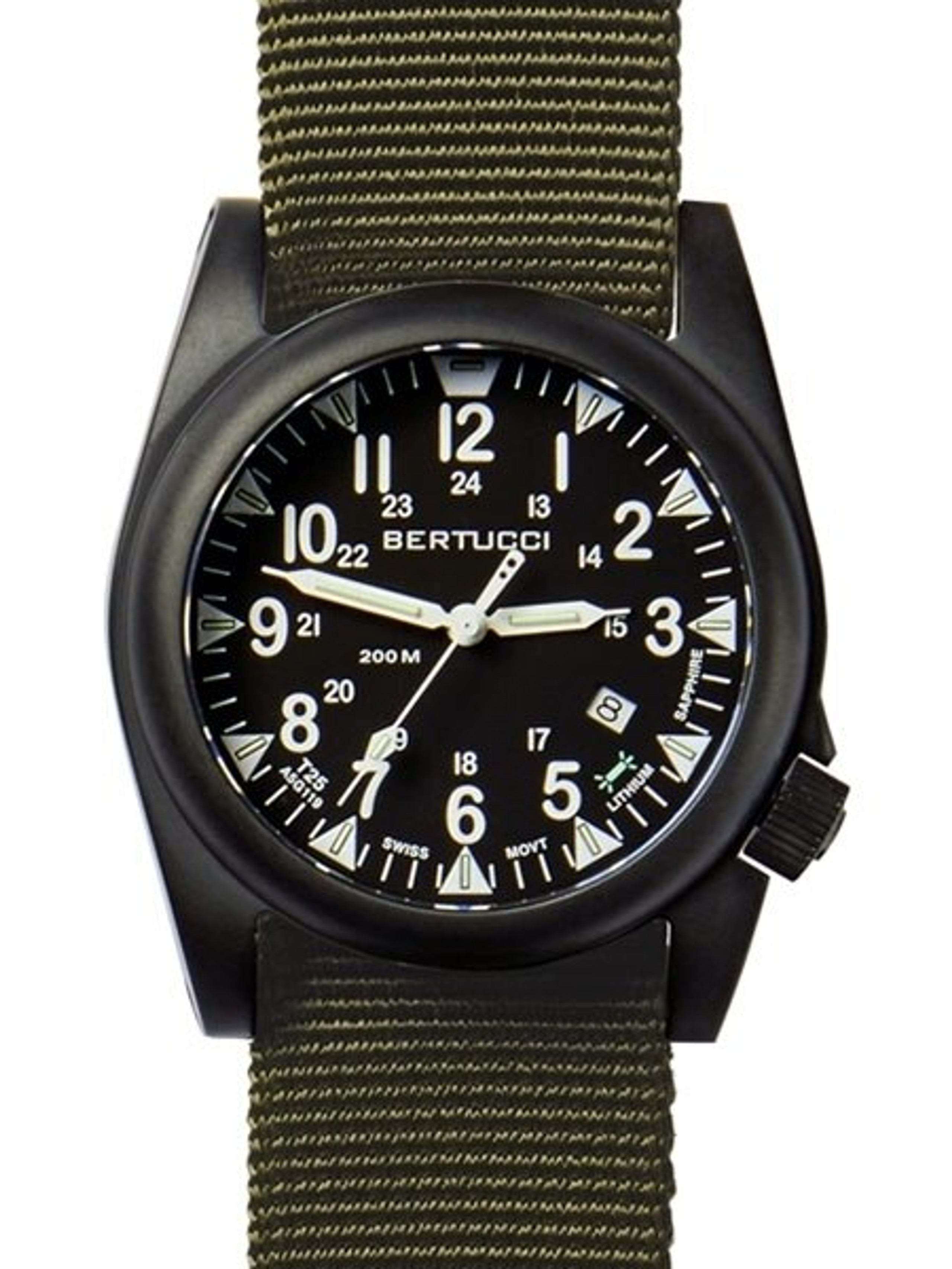 Bertucci A-5S Ballista Swiss Quartz Field Watch with Black Ion-Plated ...