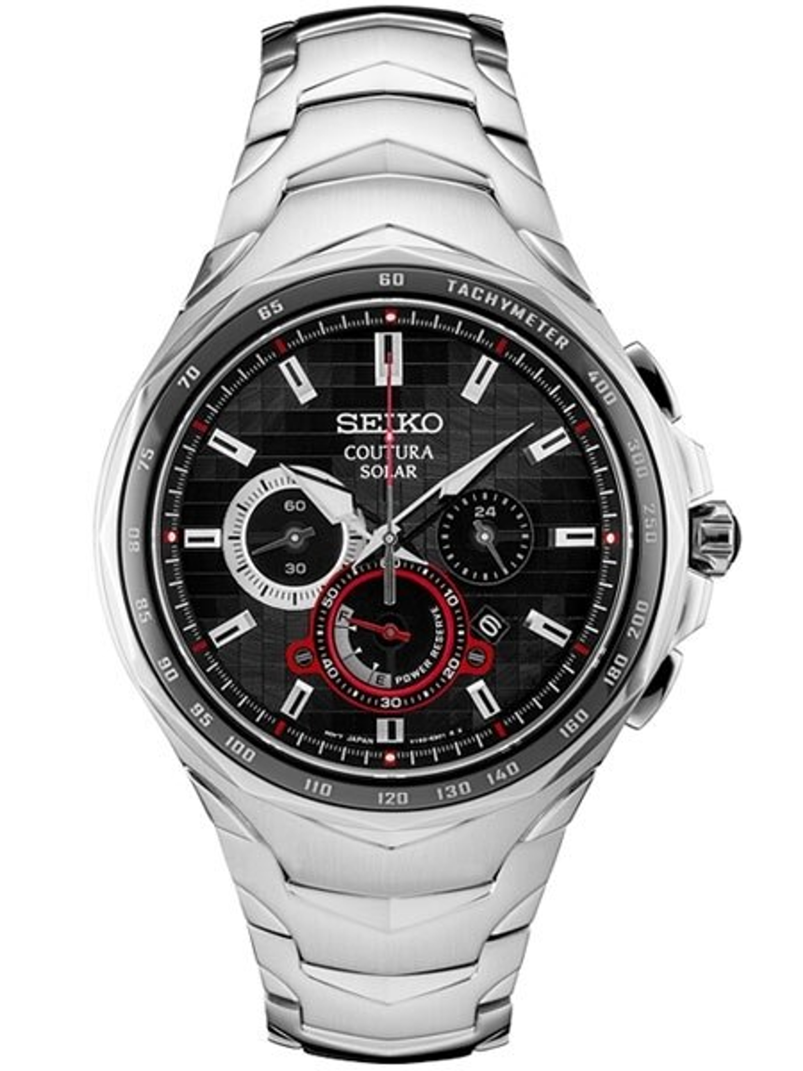 Seiko SSC743 Solar Coutura Chronograph Watch with 24-hour sub-dial and ...