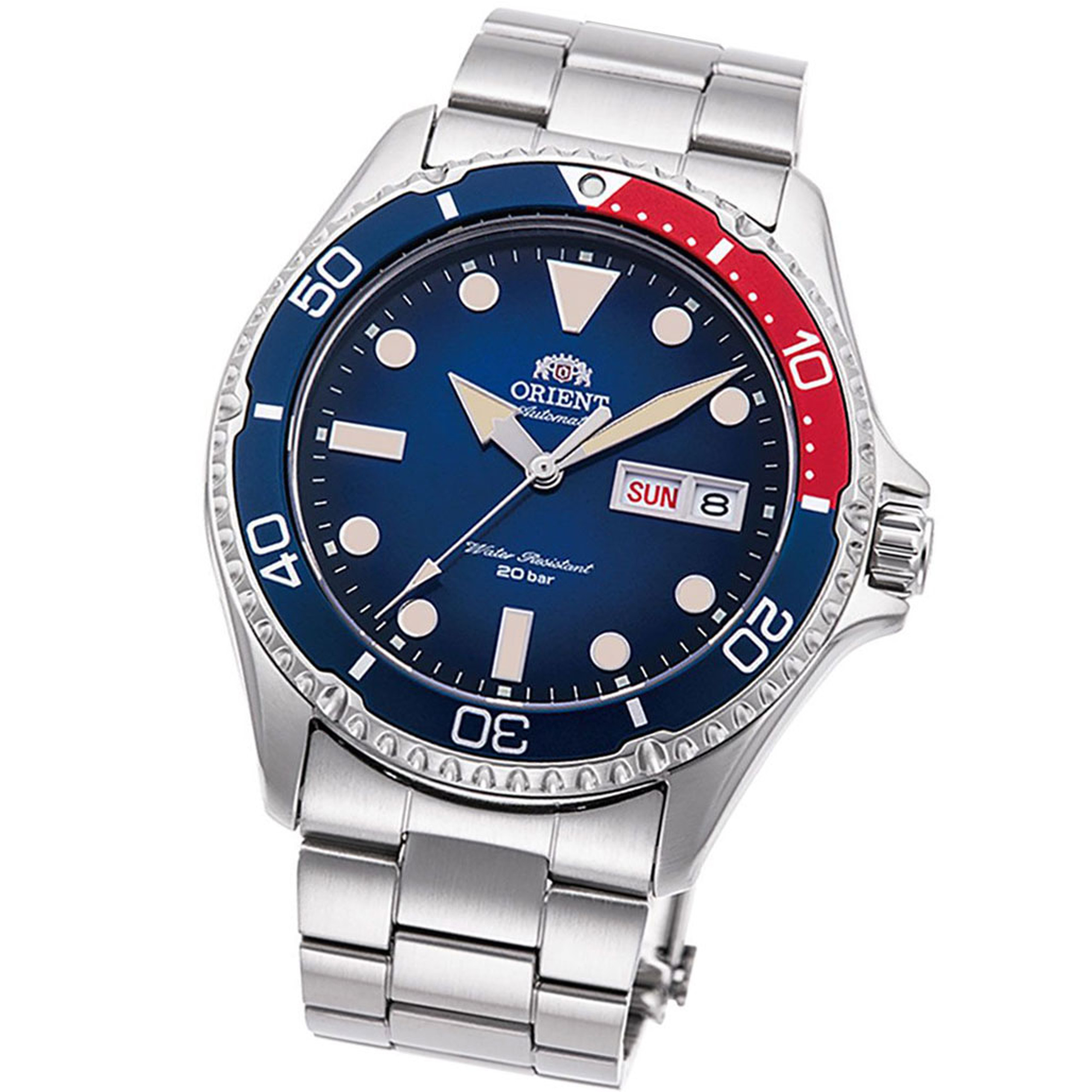 Orient VintageInspired "Pepsi" Automatic Dive Watch with a Blue Dial 