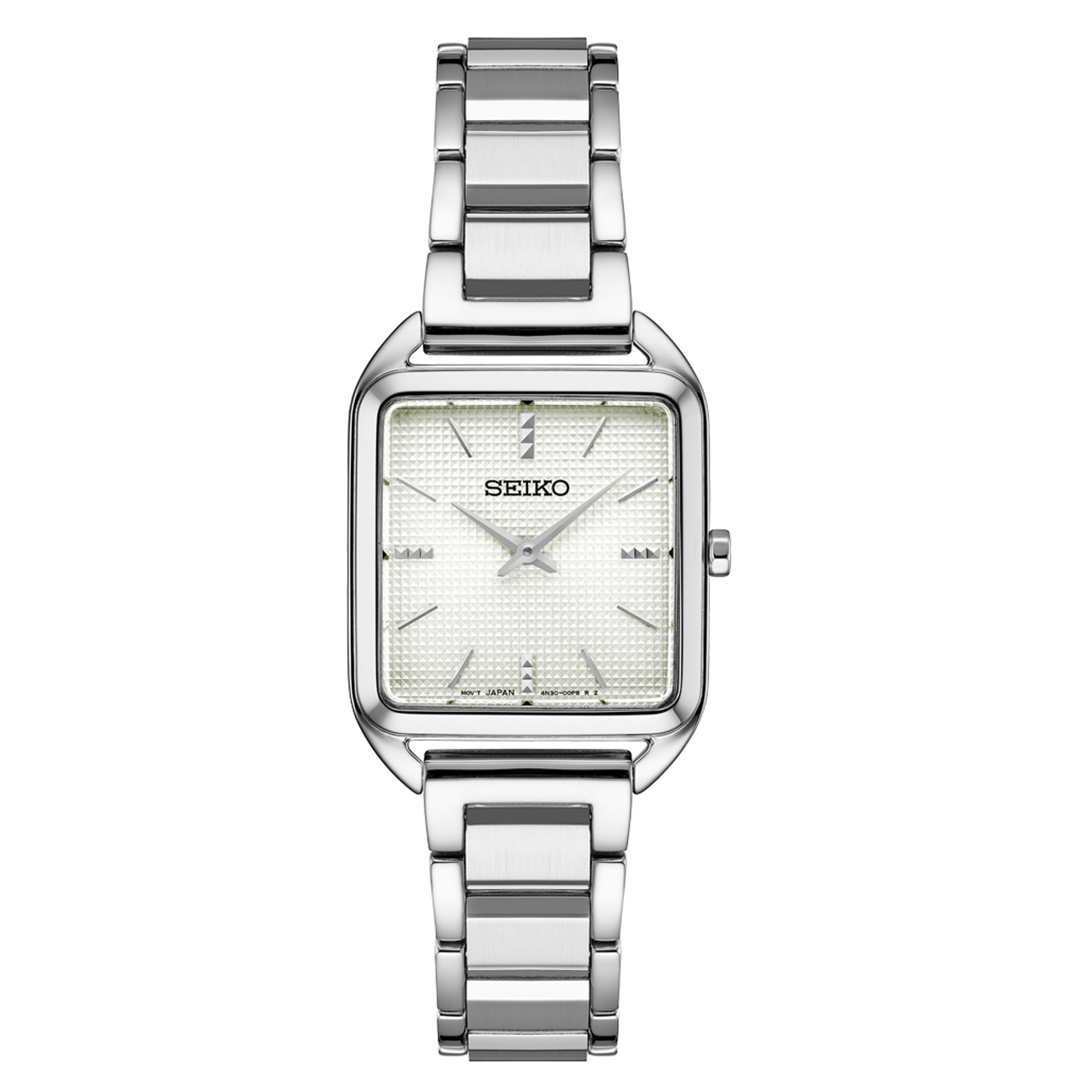 Seiko Essentials Tank Watch with White Grid Pattern Dial #SWR073