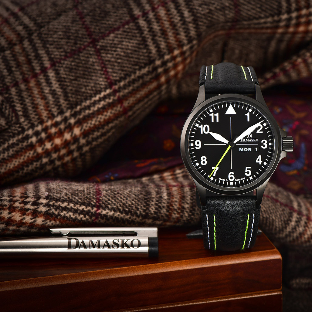Damasko 40mm Black Automatic Watch with InHouse Movement DK36BK