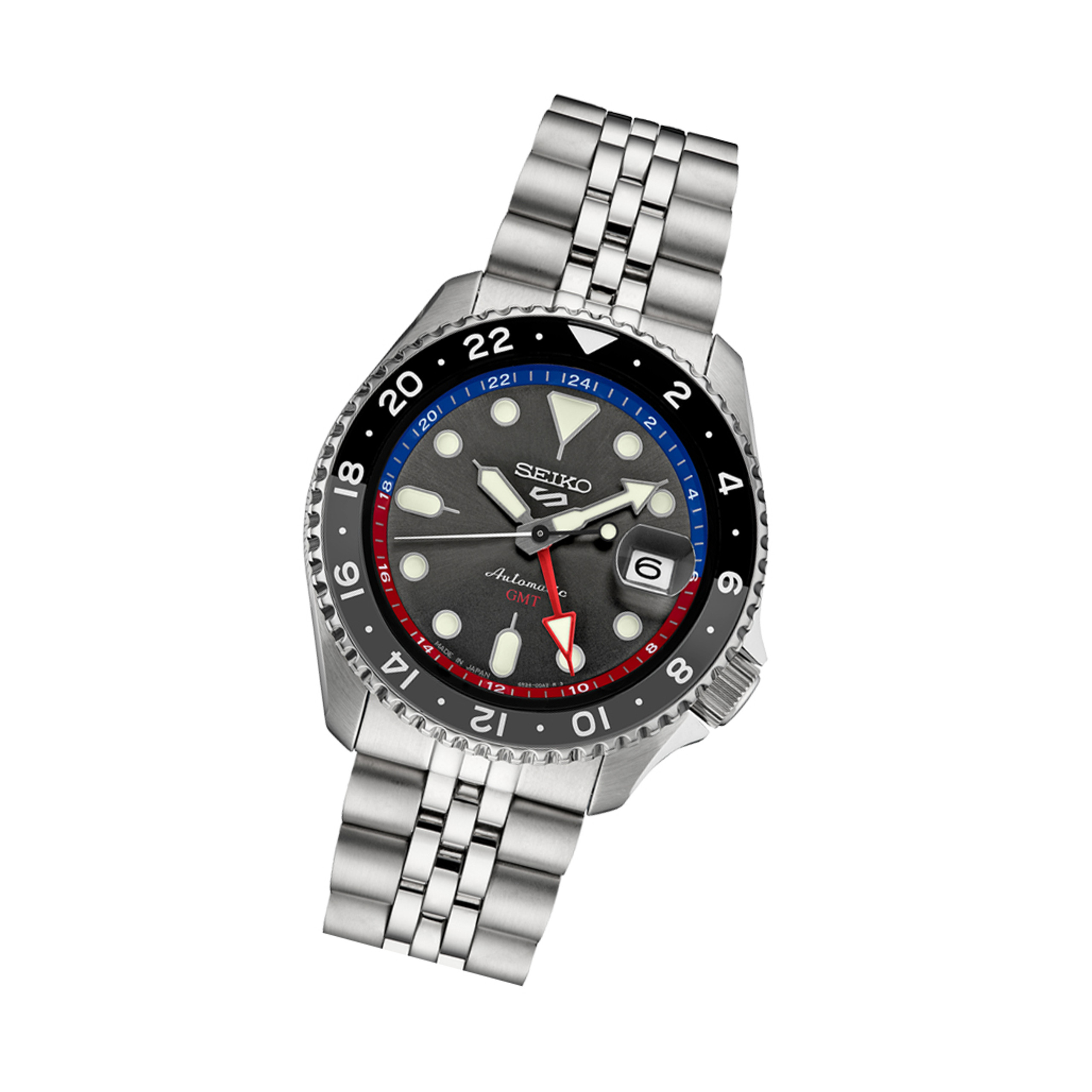 Seiko 5 Sports Automatic GMT Watch with Grey Dial #SSK019