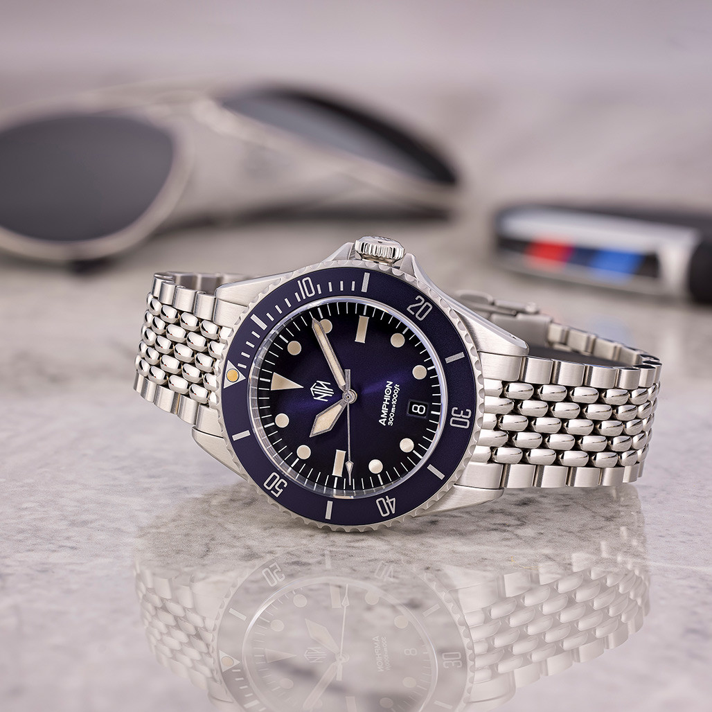 NTH Legends Series Amphion Midnight Blue Dive Watch with Date WWNTHL