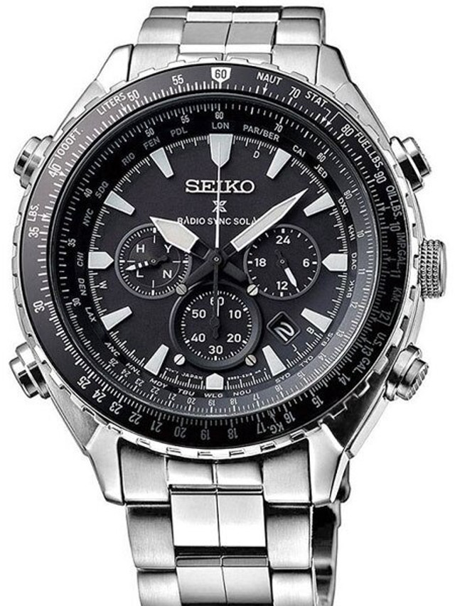 Seiko Prospex Radio Synced, Solar Powered, World Time Chronograph Watch ...