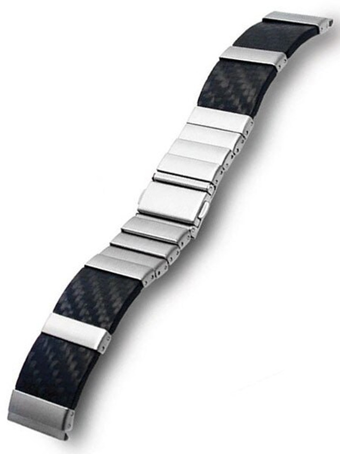 Carbon Fiber Silicone Rubber Bracelet Watch Band Strap Deployment Clasp  Buckle | eBay