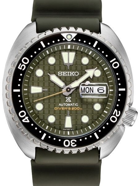 Seiko Turtle Prospex Automatic Dive Watch with Green Dial and