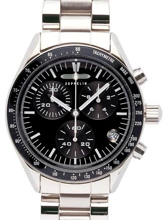 Graf Zeppelin Aviator-Style Chronograph, Black Line Watch