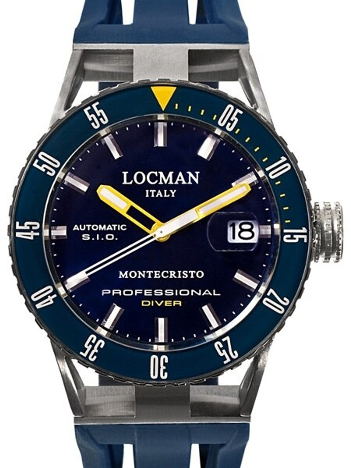 Locman Montecristo 200 Meter Automatic Dive Watch with 44mm Stainless Steel  and Titanium Case #513BLYLBL