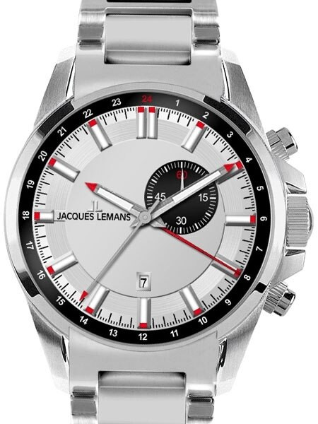 Jacques Lemans Liverpool Quartz GMT Watch with Alarm Funciton #1-1653E