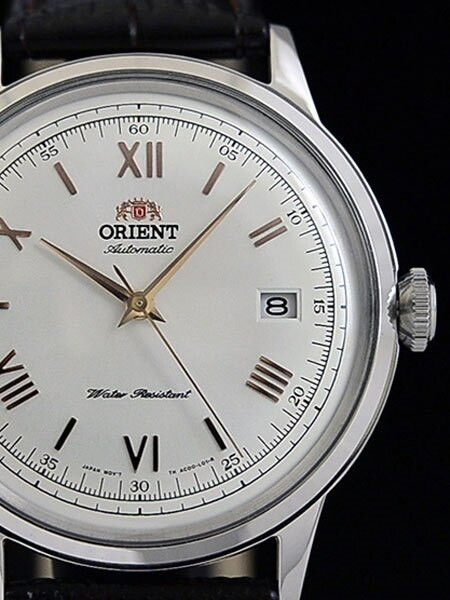 Orient Bambino 2nd-Gen Automatic Dress Watch with White Dial, Rose Goldtone  Hands #AC00008W