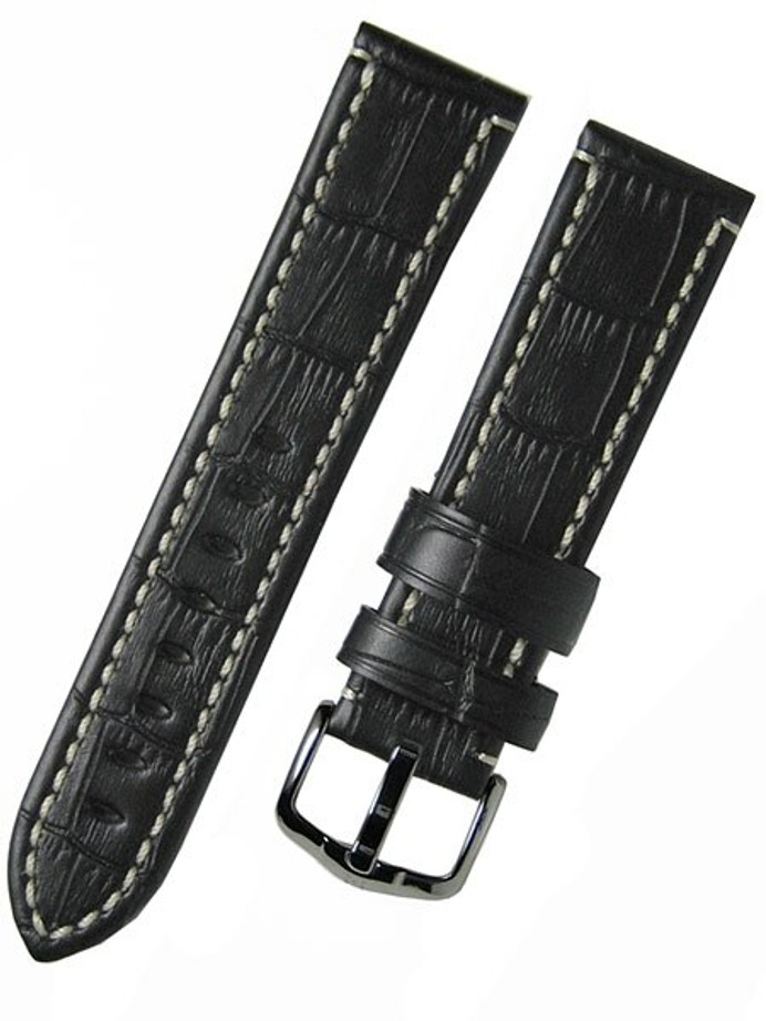 Hirsch Knight High Grade Alligator Embossed Leather Watch Strap #109028-50