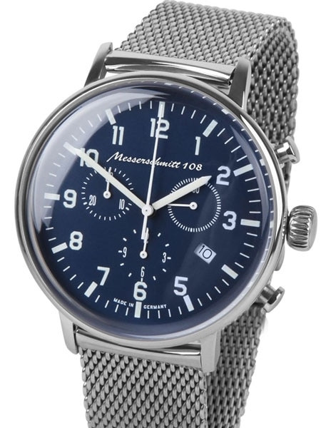 Messerschmitt ME108-80M Bauhaus Swiss Quartz Chronograph Watch on