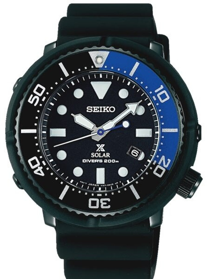 Seiko Prospex Limited Edition Solar Dive Watch with a  Black ion Case  and Silicone Strap #SBDN045