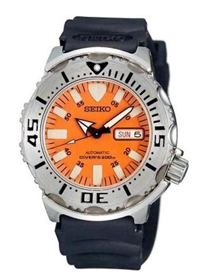 Seiko Orange Monster Automatic Dive Watch with Rubber Dive Strap #SKX781K3