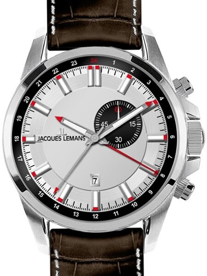 with Lemans Alarm Watch Liverpool #1-1653B Funciton Jacques Quartz GMT