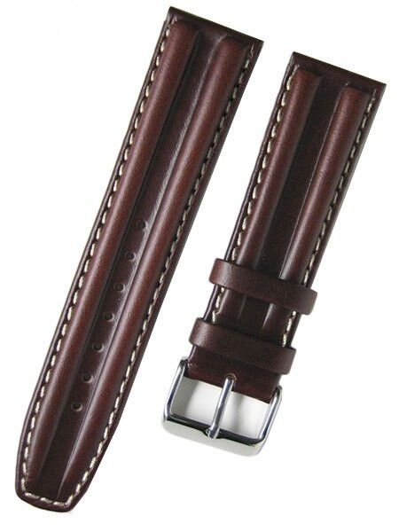 Toscana Brown Oil Tanned Double-Ridge Leather Watch Strap with