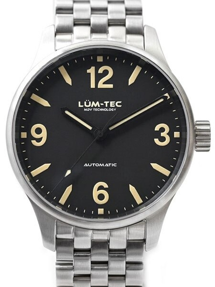 Lum-Tec 38mm Automatic Dress Watch with Double Curved AR Sapphire Crystal #C5