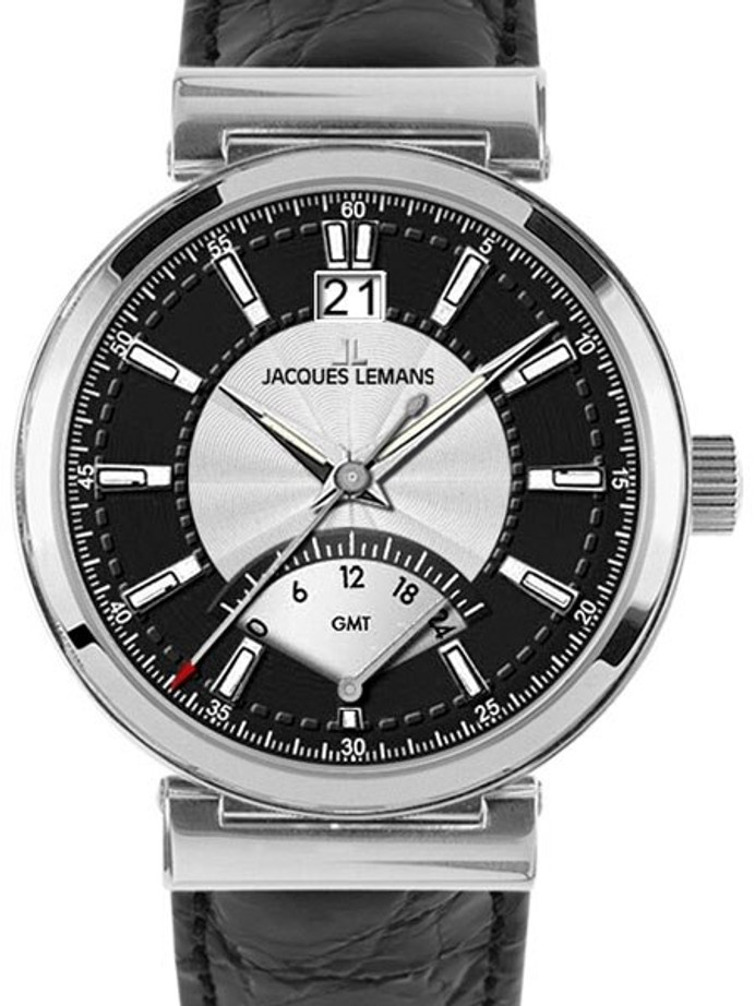 Jacques Lemans Verona -1697A Date #1 Retrograde 24-Hour with Watch Big Sub-Dial GMT