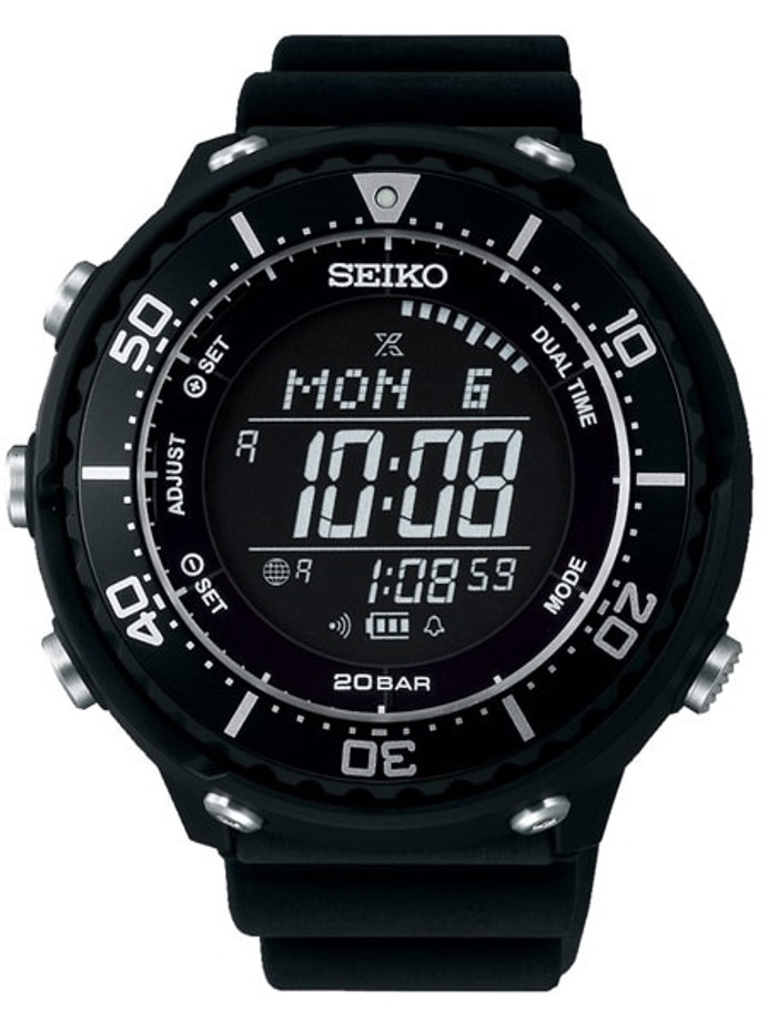 Seiko Prospex Fieldmaster Solar Digital Watch with a 49.5mm Case and  Silicone Strap #SBEP001
