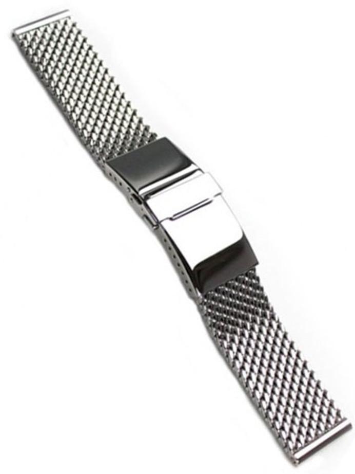 STAIB Polished Mesh Bracelet #STEEL-2784-20704APB-P (Straight End, 22mm)