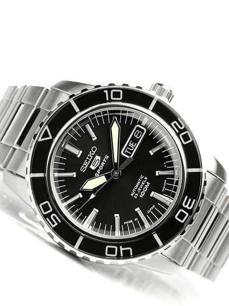 Seiko 41mm Sports 5, 23-Jewel Automatic Watch with Day and Date Window # SNZH55J1