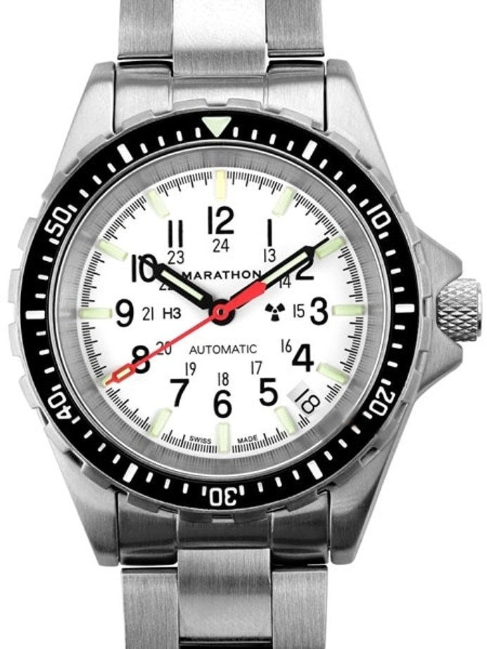  MARATHON 46mm Jumbo Diver/Pilot's Automatic Chronograph (CSAR)  : Clothing, Shoes & Jewelry