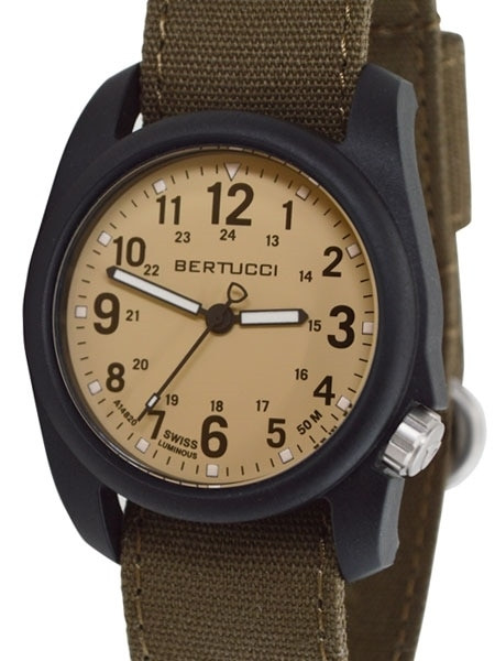 レヴィーウォータプルーフ パクトUV ベージュD Bertucci DX3 Canvas field watch, Bark Canvas Strap, Patrol Khakiâ