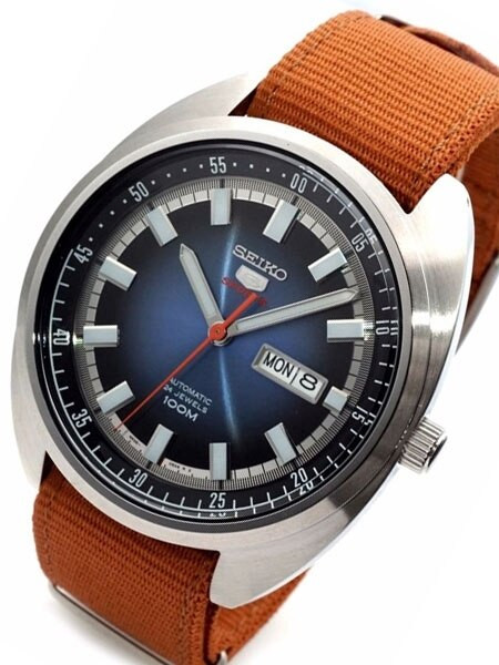 Seiko Sports 5 Automatic 24-Jewel Watch with an 44mm Cushion Case #SRPB21K1