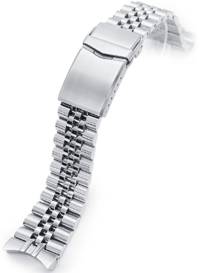 Strapcode 22mm Angus-J Louis 316L Stainless Steel Watch Bracelet for Seiko Turtle Watches, Brushed, V-Clasp #SS221820B063