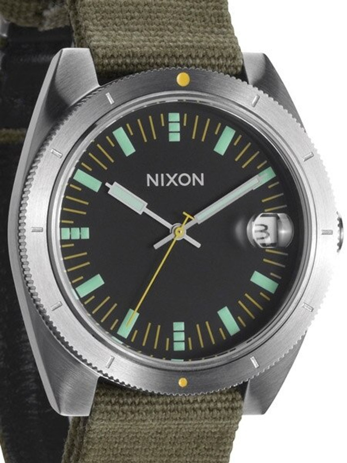 Nixon Rover Il Quartz Watch with Military Style Surplus Green Canvas Strap  #A355-1089