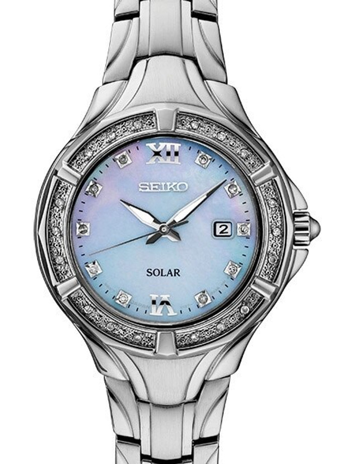 Seiko Women's Solar Dress Watch with 28 Diamonds and Mother of Pearl Dial  #SUT371