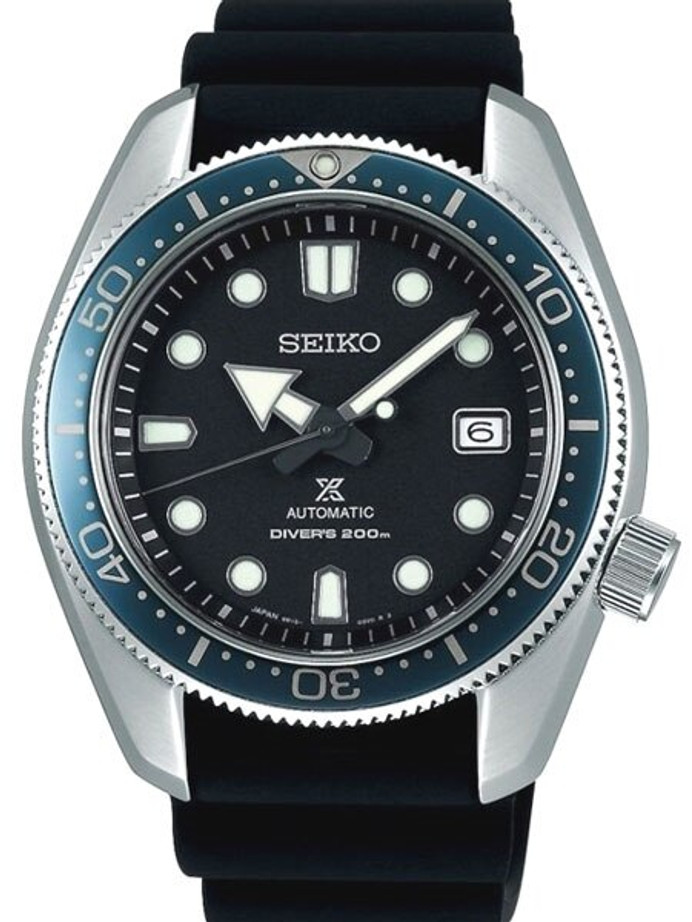 Seiko Prospex Automatic Dive Watch with Blue Bezel and Silicone Dive Strap # SBDC063