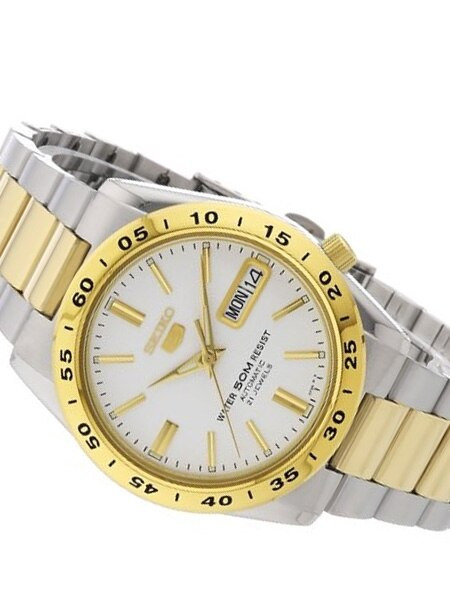 Seiko 5 Automatic Two-Tone Watch with Stainless Steel Bracelet #SNKE04K1