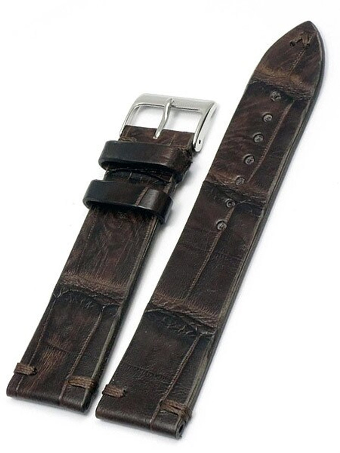 Monochrome - Smooth Calfskin Watch Strap - Cognac (White Stitch