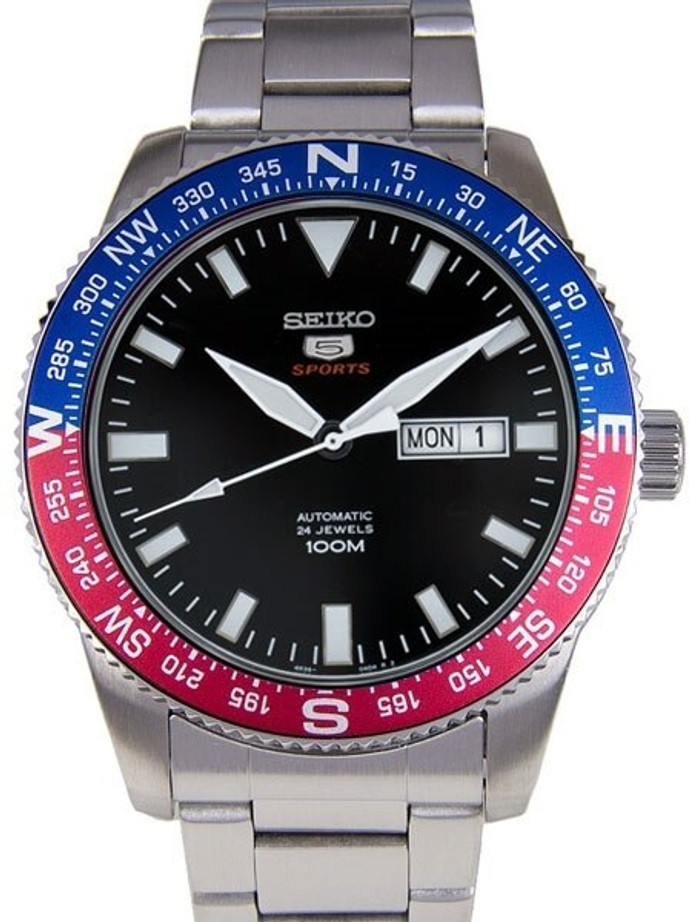 Seiko 5 Sports Automatic Watch with a Rotating Compass Bezel