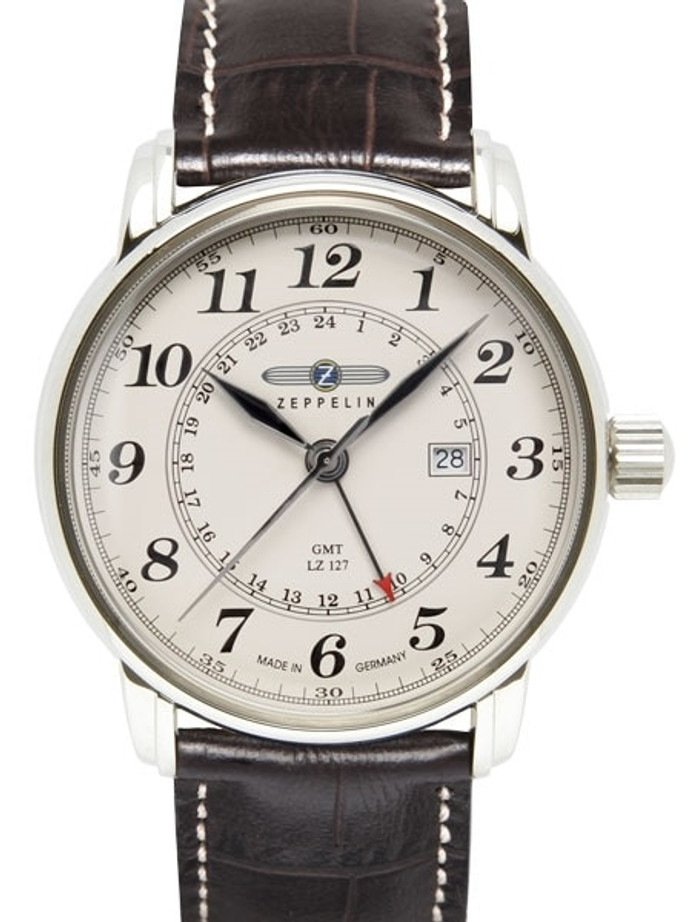 glapt Unboxing Zeppelin Big Date Dual Time Swiss Quartz #7644-1
