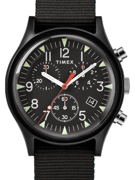 Timex 40mm MK1 Quartz Chronograph Watch with Black Dial and