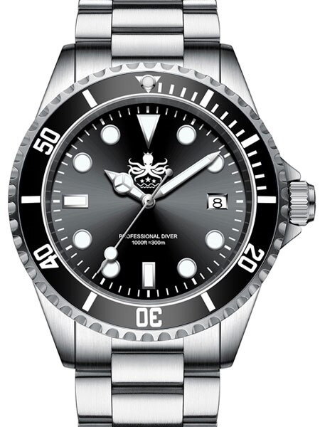 Phoibos 300 meter Swiss Quartz Dive Watch with Sapphire Crystal