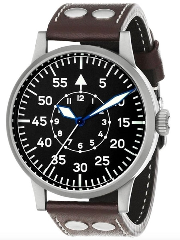 Laco Dortmund Type B Dial Swiss Mechanical Pilot Watch with Domed Sapphire Crystal #861751