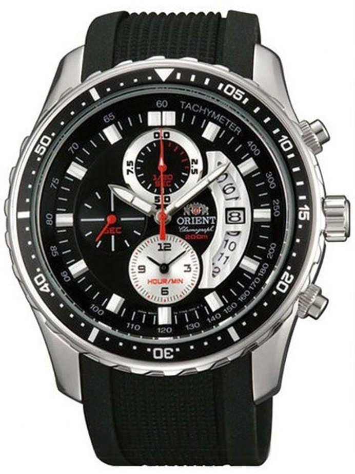 Orient Cayenne Sport Diver Chronograph Watch with Open Date Window and  Tachymeter #TT0Q003B