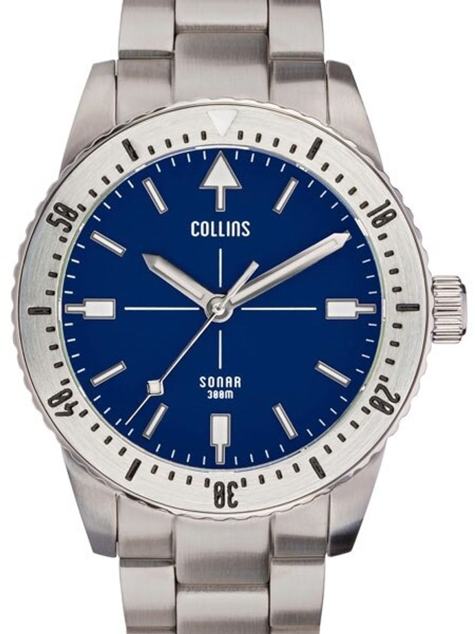 Collins Watch, Navy Leather/Stainless Steel, 38 MM: Women's Watches | Strap  Watches | Tory Burch UK