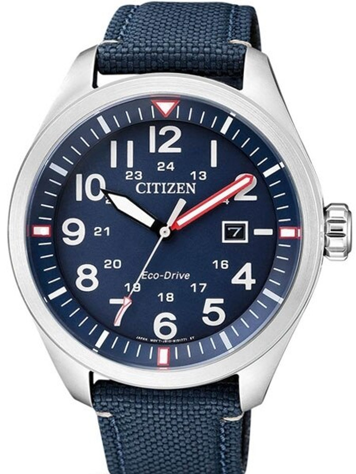 Scratch and Dent - Citizen Military Watch Eco-Drive Blue Dial with Blue Nylon Strap #AW5000-16L