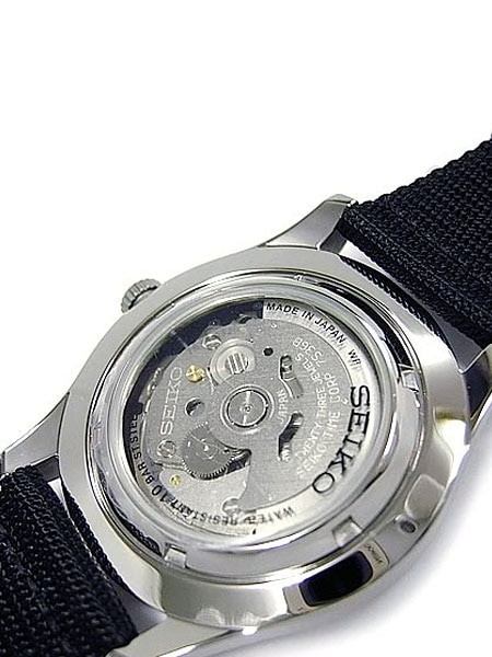 Seiko Military Black Dial Automatic Watch with 42mm Case, Black Canvas  Strap #SNZG15K1