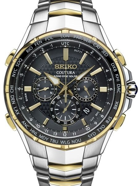 Seiko Radio-Controlled, Solar Powered Chronograph Watch with 45mm