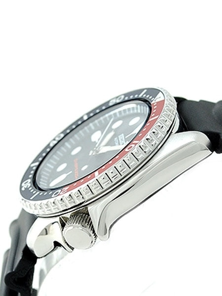 Seiko Automatic Dive Watch with Offset Crown and Rubber Dive Strap #SKX009K1