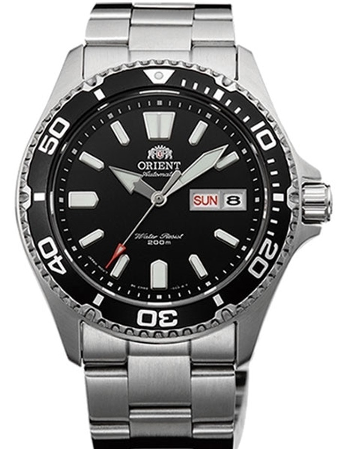 Orient Mako USA II Black Dial Automatic Dive Watch with sapphire ...